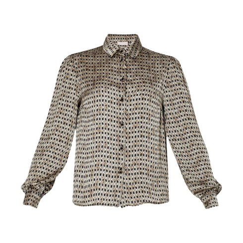 Camicia Donna in raso con fantasia Beige Liu Jo- Francavilla Moda